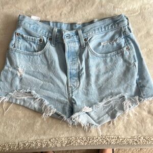 Levi's Blue Jean Shorts Distressed Cut-Off Style